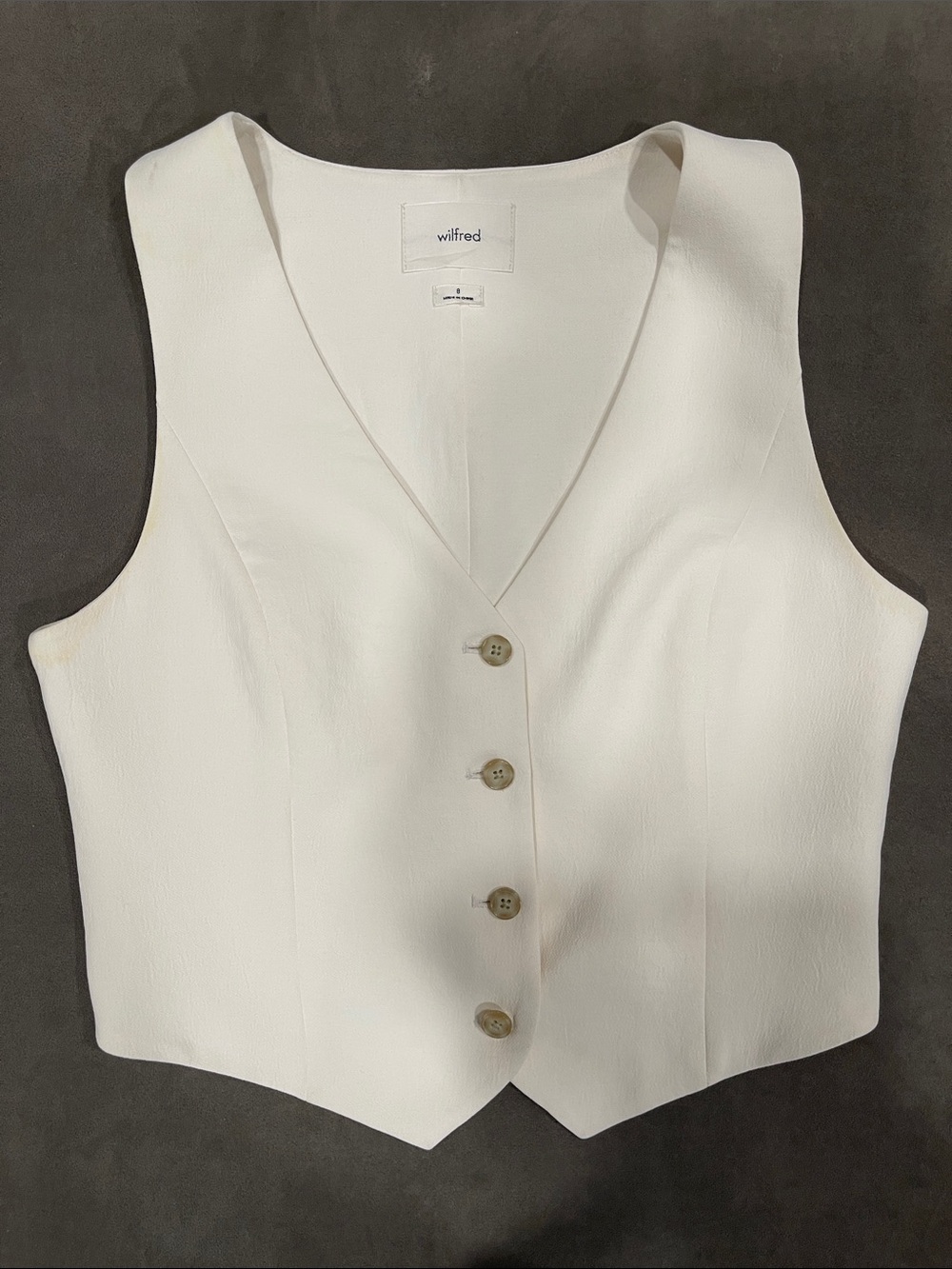 Wilfred Ivory Tailored Button Vest